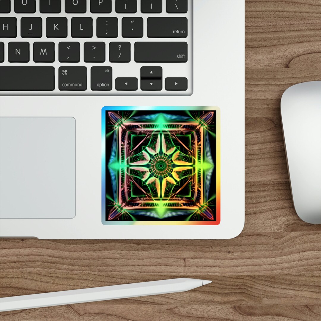 Holographic Stickers, Symmetrical Design, Psychedelic, EDM, Skateboard ...