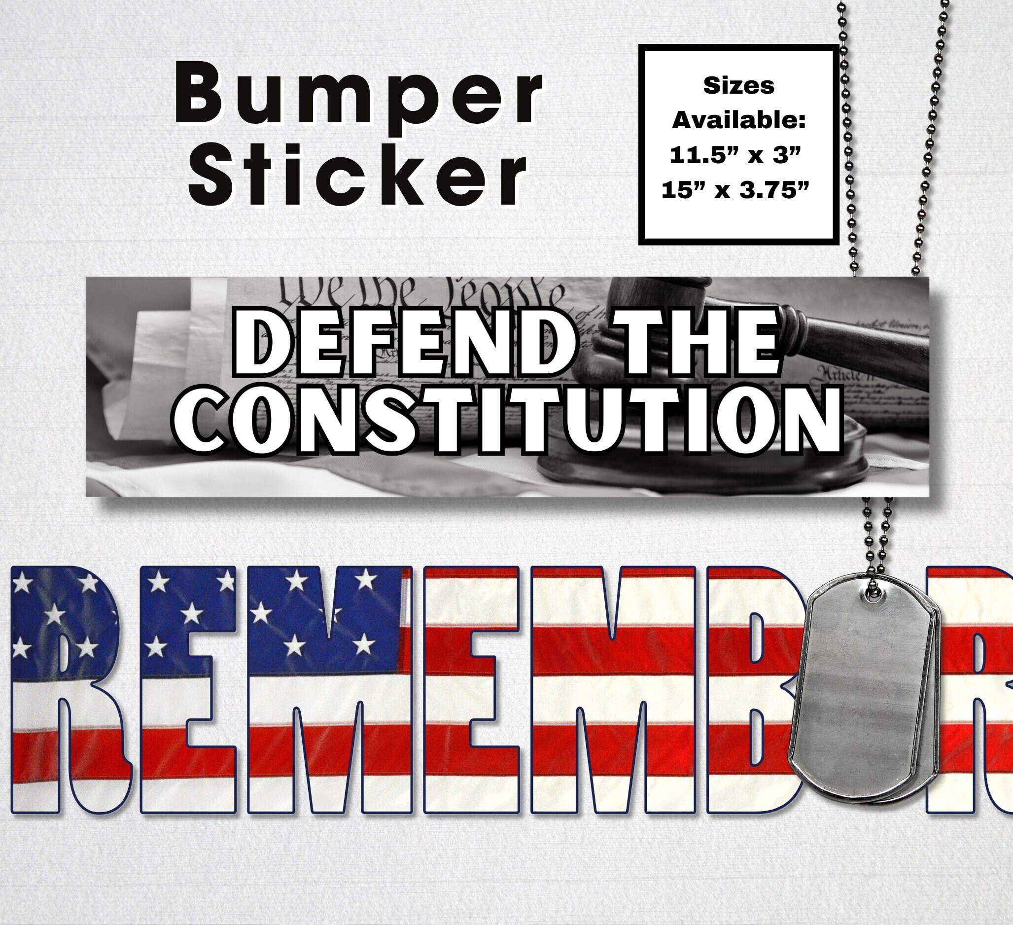 Defend the Constitution Bumper Sticker | Patriotic Political Decal - Etsy