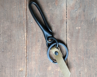 Japanese Fish Hook - Personalized Wickett and Craig Leather Key Ring