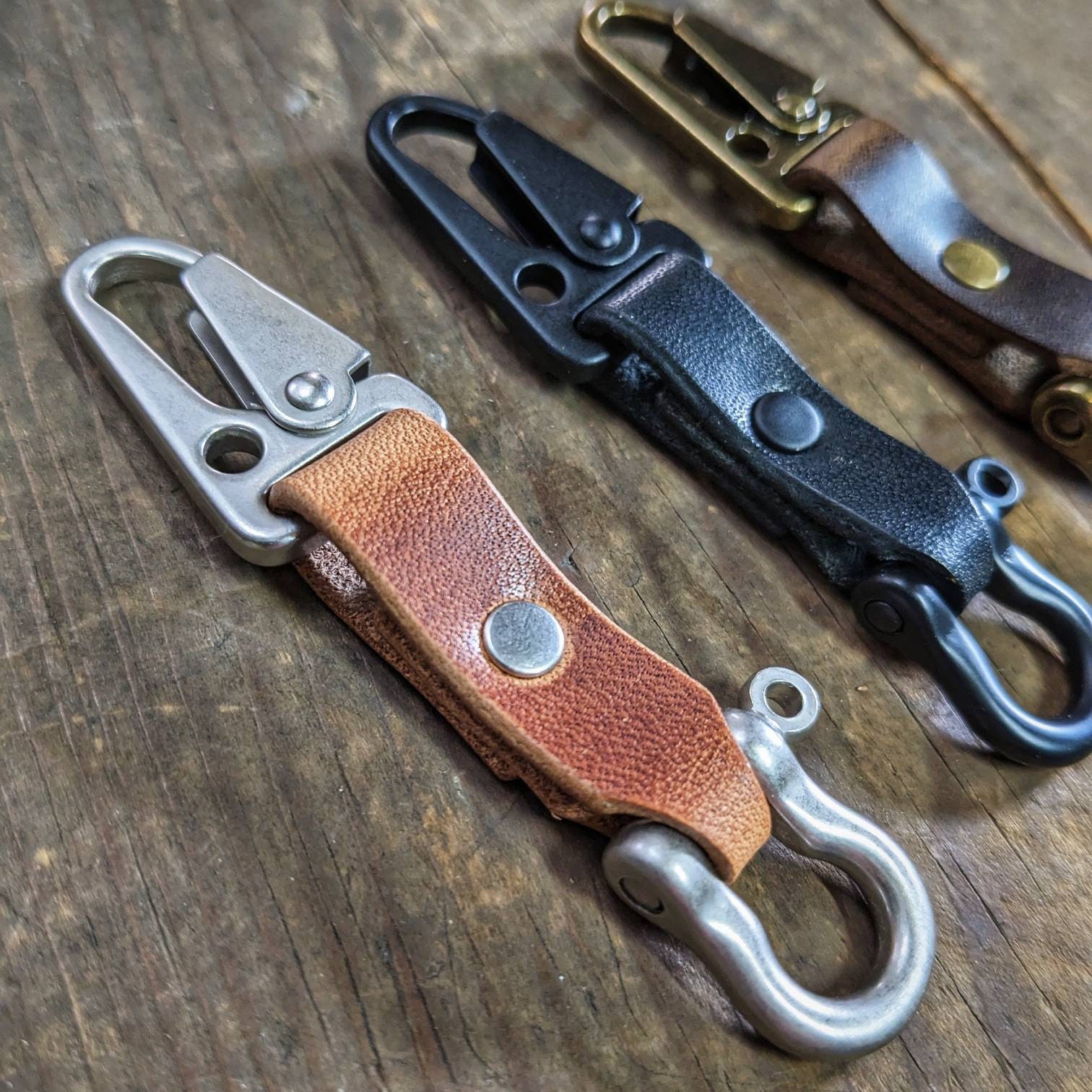 Small and Handy Horween Leather Keychain With a Little Brass Hook and Shackle for Every Day Carry - Etsy Small and Handy Horween Leather Keychain With a Little Brass Hook and Shackle for Every Day Carry - Etsy