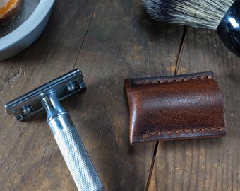 Leather Double Edge Safety Razor Shaver Travel Cover