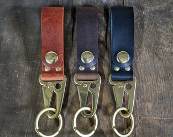 Bear Mountain - Lever Snap Keychain - Leather belt loop with snap closure