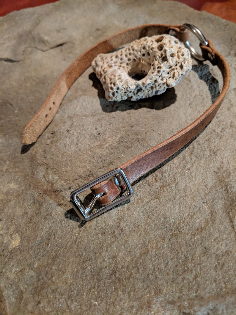 Leather Choker Metal O Ring Necklace
