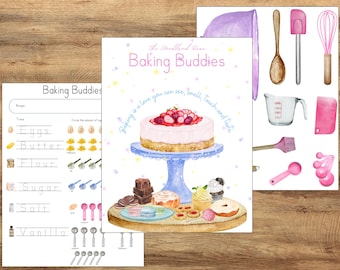 Baking Buddies Notebook, Kids Baking Unit, Baking Themed Activity, Learn to Bake, Fun with Baking, Kids Recipe Book, Morning Binder
