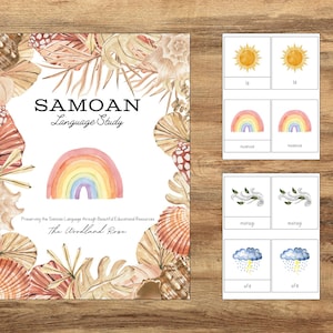 Samoan Weather and Seasons, Gagana Samoa, Samoan 3-Part Cards, Samoan Vocabulary, Samoan Flashcards, Samoan Language Resources, Speak Samoan