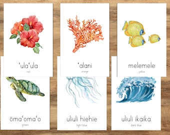 Hawaiian Color Flashcards, Colors of Hawai&#39;i, Learn Hawaiian, Hawaiian Language Resources, Hawaiian Education, Hawaiian Flashcard, Olelo