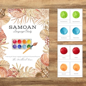 Samoan Colors, Lanu Samoa, Samoan 3-Part Cards, Learn Samoan, Samoan Vocabulary, Samoan Flashcards, Gagana Samoa, Samoan Language Resources