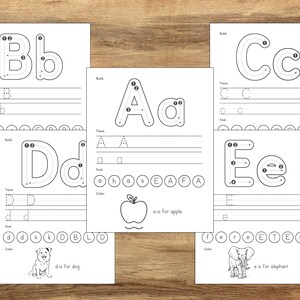 Folhas de atividades do alfabeto, recursos de aprendizagem precoce do jardim de infância pré-escolar, planilhas ABC, rastreamento do alfabeto, rastreamento de letras, atividades ABC