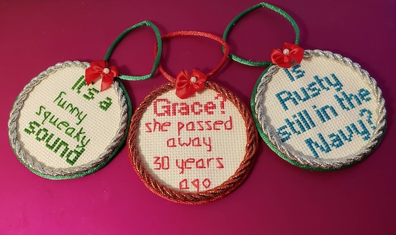 Christmas Vacation Aunt Bethany Quote Christmas Cross Stitch Ornaments