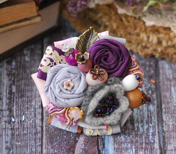 Handmade Women/'s accessoires Tissu Fleur Broche Broche Corsage Fête Des Mères Cadeau