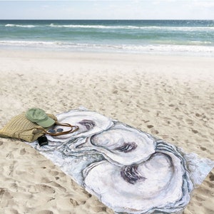 Oyster Beach towel, beach towel, graduation gift, bachelorette gift, summer gift, hostess gift, beach style, southern style, beach style