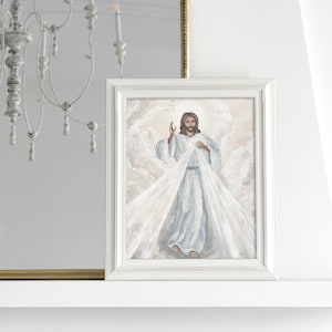 The Divine Mercy Artwork, Jesus Painting, Catholic Artwork, Catholic Decor, Catholic Gift, Easter Gift, Religious Artwork, Jesus Christ