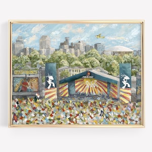 Jazz Fest, New Orleans, Festival art, New Orleans Jazz, painting New Orleans, NOLA, New Orleans Art, Iconic New Orleans, Concert Painting