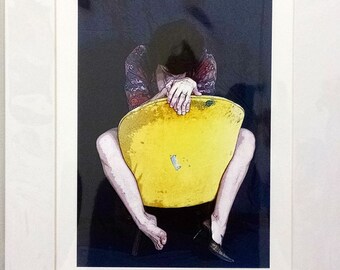 Fine Art Print on Paper - Portrait of a Yellow Chair