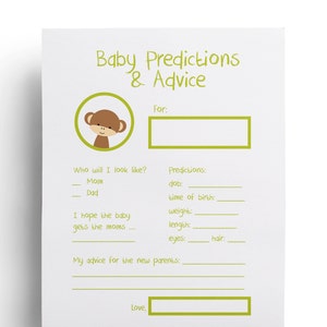 Baby Predictions Card Baby Shower Games Printable Shower Ideas image 4