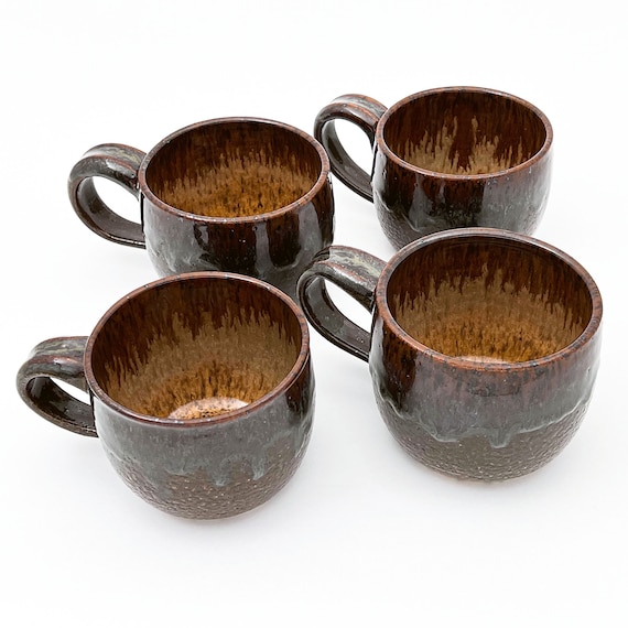Speckled Iron and Caramel Handmade Ceramic Mug 12oz/350ml for Coffee or Tea  Morning Ritual, Artisanal Stoneware Cup