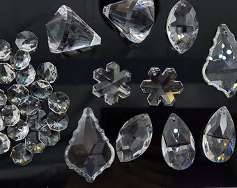30pc Crystal Suncatcher Kit prism beads craft SetA. Make your own suncatchers, chandelier repair, jewellery jewelry crystals sun catchers