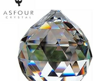 Genuine Asfour Crystal Ball suncatcher with engraved logo. 20mm, 30mm, 40mm,  lead crystal chandelier sphere prisms, suncatchers