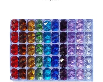 100x 14mm 1hole / 2hole octagon crystal suncatcher beads plain colors #2, used for making suncatchers, chandelier repair, jewelry craft