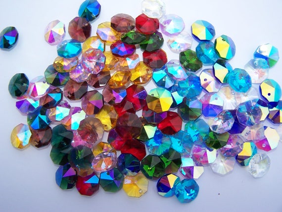 Attrape-soleil en cristal avec boule de lustre, perles octogonales