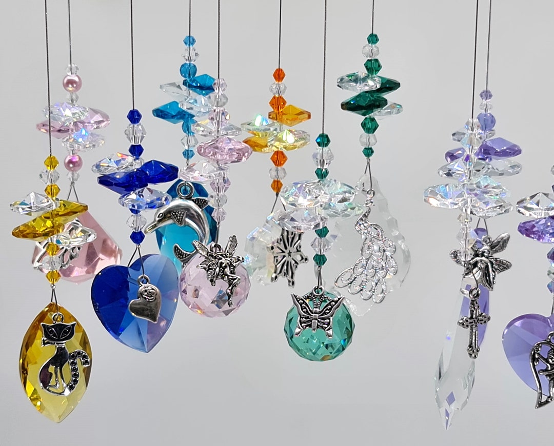10 Mixed Crystal Suncatchers, Suncatcher Charms, Random Ass Colors and