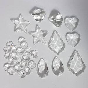 30pc crystal suncatcher kit, prism beads, SetB used for making suncatchers, chandelier repair, jewellery jewelry craft crystals sun catchers
