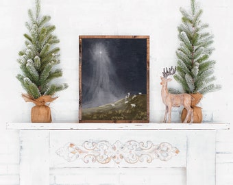 Nativity painting, Holiday Decor, Rustic Nativity, Lds Art, Lds Artwork, Christmas wall art, Nativity Wall Art, Christmas Painting, Jesus