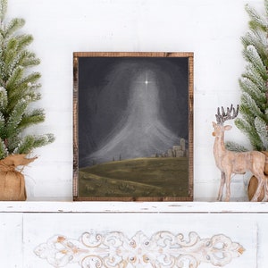 Nativity Art, Christian Christmas Art, Town of Bethlehem Art Print,Nativity Scene Art, Bethlehem Art, Bethlehem Painting, Bethlehem Scenery