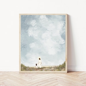 Christ with Children Print, Child Loss Print, Jesus and Child Art, Loss of Baby, Nursery Art, Christian Nursery Art, In Safe Hands,