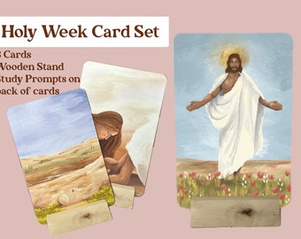 Holy Week Card Set, Holy Week, Easter, Christian Easter, Holy Week Study Cards, Holy Week Event Cards, Easter Advent Cards, Easter Advent