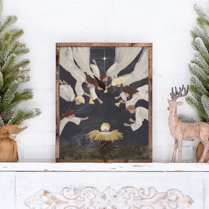 Nativity Scene Art Watercolor, Christmas Jesus, Birth of Christ, Christmas Scene Art, Religious Christmas Decor, Baby Jesus