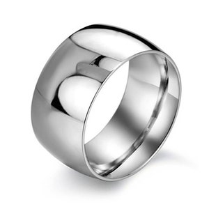 Thumb Ring Large Ring Wide Ring Smooth Plain Design High Polished Silver Steel Thumb Ring for Woman or Man Mens Man Womens Rings image 2