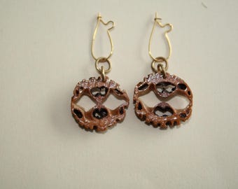 Butternut Nut Earrings: Lightweight Slice