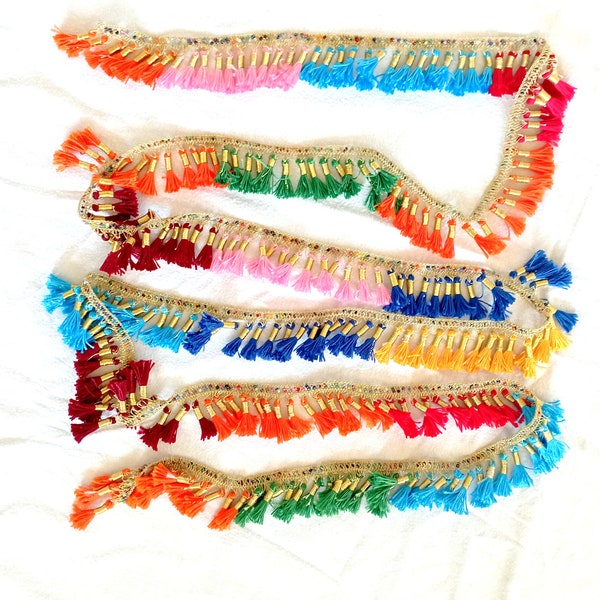 Rainbow Tassel Dress Etsy