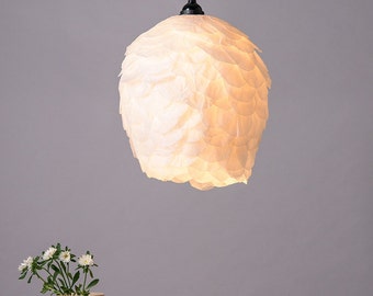 Suspension, Lampe en papier, Lampe Romantique Blanche au Plafonnier, Suspension au plafond, Luminaire Doux