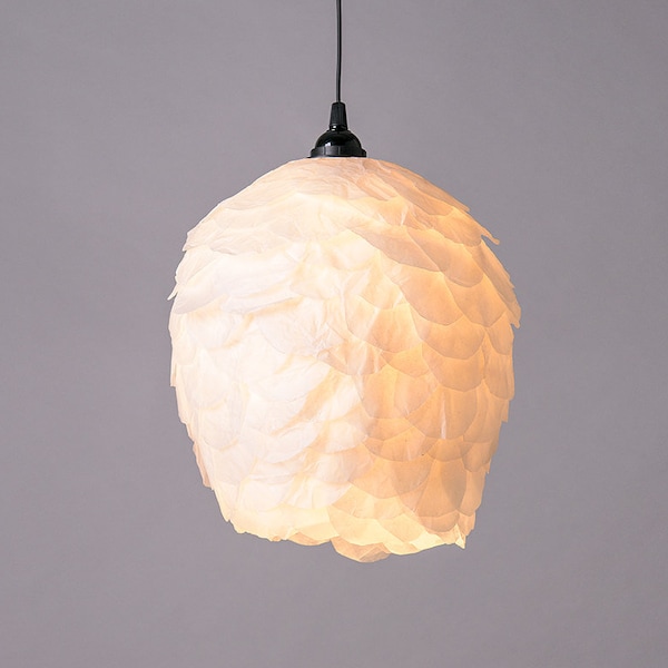 Elegant Pendant Light, Paper Shade, Ceiling Lamp, Nordic White Romantic Lamp, Ceiling Hanging Light, Cozy Warm Light Fixture,Upcycled Decor
