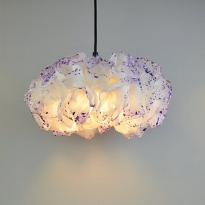 White and Purple Lamp, Ceiling Light, paper hanging lamp, Pendant lamp, Paper Mache Ceiling light