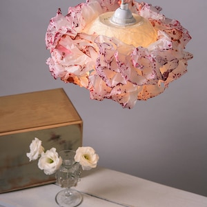 Pink Paper Pendant Lamp For Kids Room, Soft And Fine Light, Bohemian Trendy Light Fixture image 4