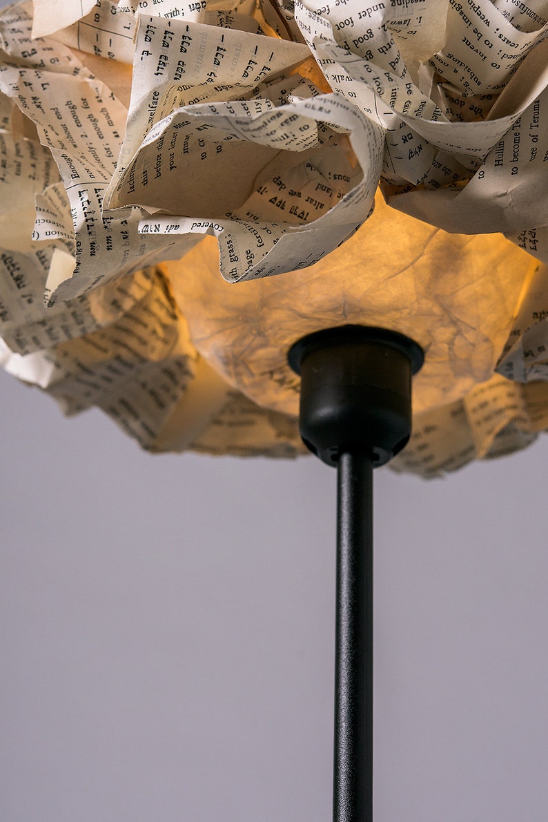 Floor Lamp, Paper Lampshade, Unique Lampshade, Old books lamp shade, Table Office Desk light, Bedroom Decor image 5