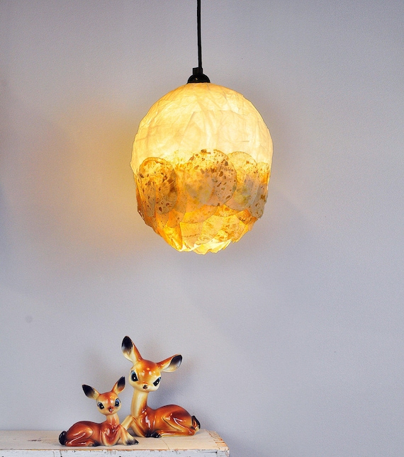 Unique Ceiling Golden Lamp Hanging Lamp Bedroom Soft Romantic Light Ceiling Paper Lamp Pendant Light Gift For Her