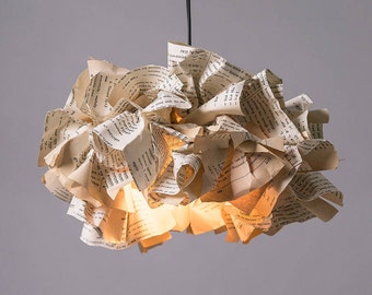 Book Paper Lamp, Light Pendant, Ceiling Light, Pendant lamp, Office Decor