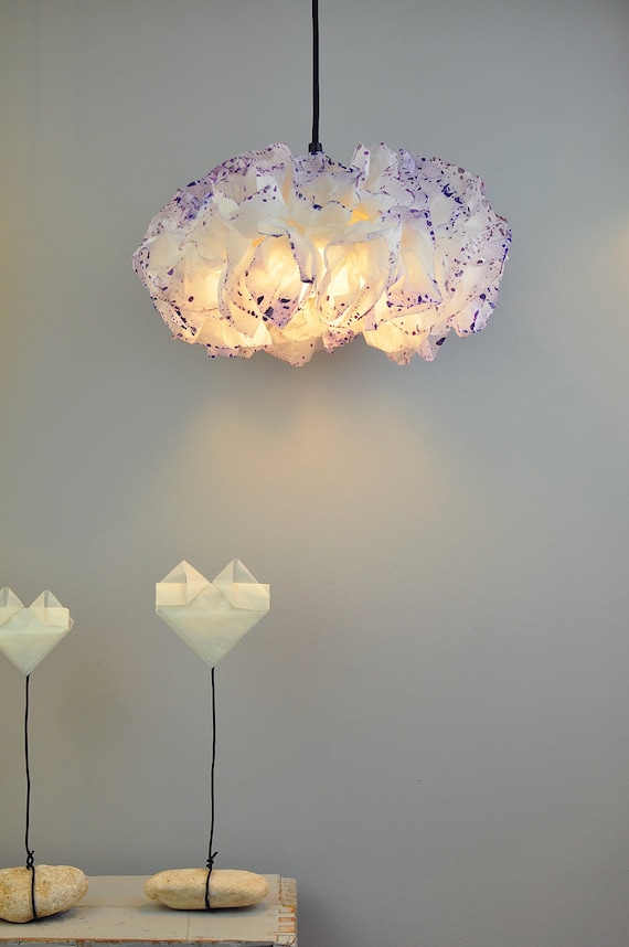 White And Purple Lamp Ceiling Light Paper Hanging - Pendant Ceiling Light Paper White And Purple Lamp Ceiling Light Paper Hanging - Pendant Ceiling Light Paper