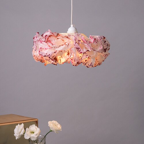 Pink Pendant Lamp Baby Nursery Room Light Paper Lamp Etsy