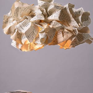 XL Book Paper Lamp, Ceiling light, light Pendant, Reading Office Decor, Pendant Lamp, Boho Light Fixture image 2