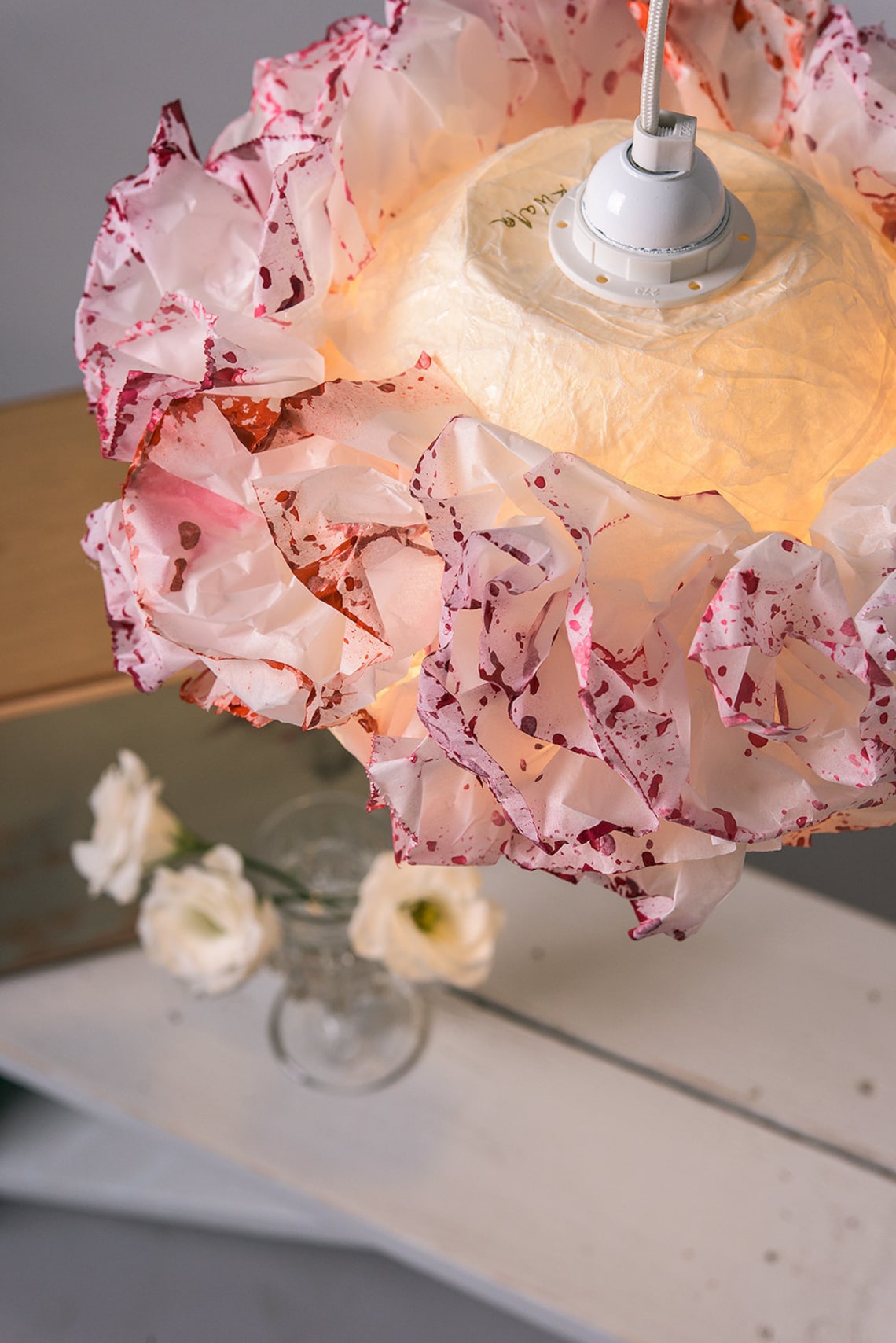 Pink Pendant Lamp Baby Nursery Room Light Paper Lamp Etsy