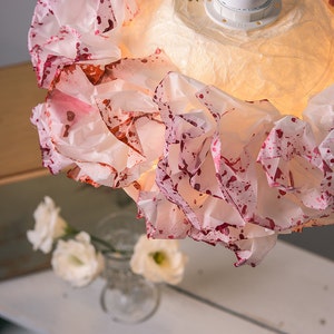 Pink Paper Pendant Lamp For Kids Room, Soft And Fine Light, Bohemian Trendy Light Fixture image 3