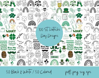 St. Patrick's Day Clip Art including 100 Designs. pdf, png, svg, eps digital download