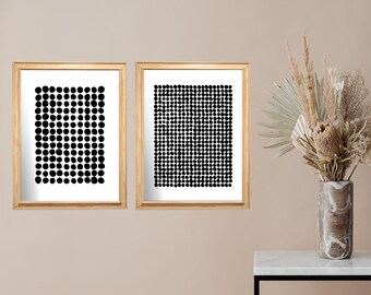 8 Line and Dot Art Pieces | Digital Printable Art | High Resolution
