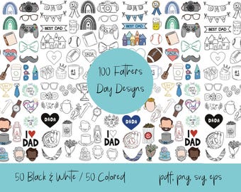 Father's Day Clip Art including 100 Designs. pdf, png, svg, eps digital download