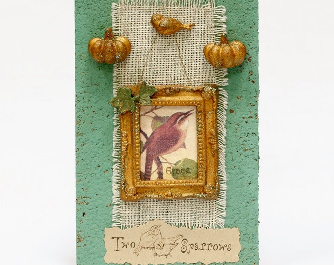 Autumn Inspired Mini Handmade Frame With Vintage Bird Illustration - Etsy